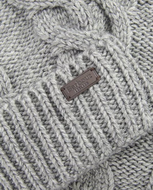 Barbour Jesmond Beanie & Scarf Set Grey