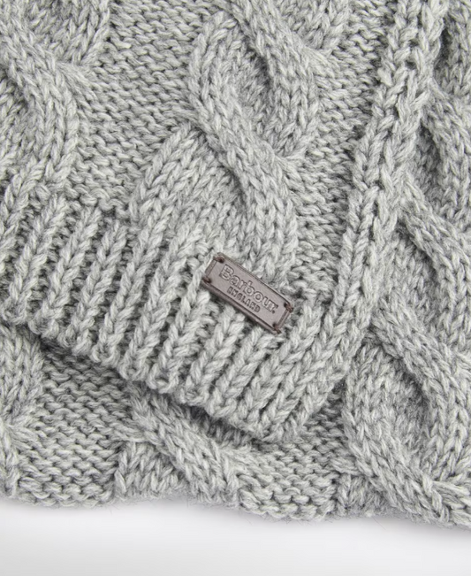 Barbour Jesmond Beanie & Scarf Set Grey