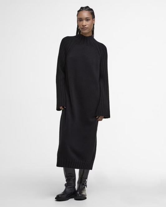 Barbour Vera Knitted Midi Dress Black