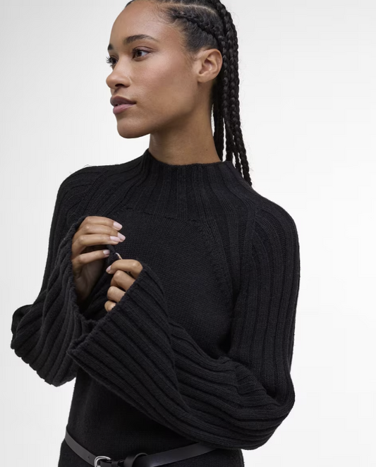 Barbour Vera Knitted Midi Dress Black
