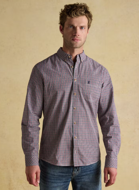 Poplin Burgundy Gingham Shirt