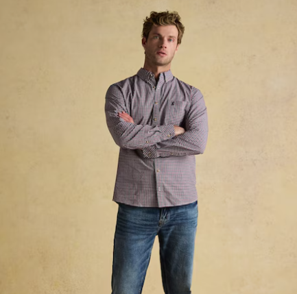 Poplin Burgundy Gingham Shirt