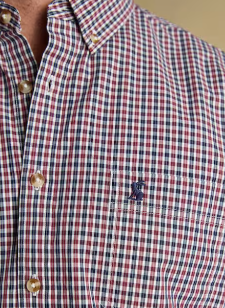 Poplin Burgundy Gingham Shirt