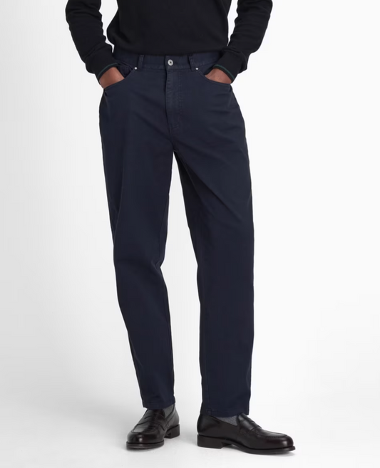 Barbour Washed Stretch Twill Regular Fit Trouser Navy
