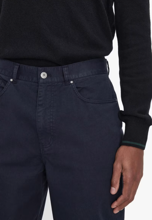 Barbour Washed Stretch Twill Regular Fit Trouser Navy