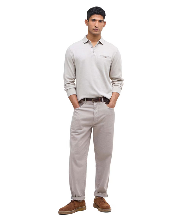 Barbour Washed Stretch Twill Regular Fit Trouser Concrete