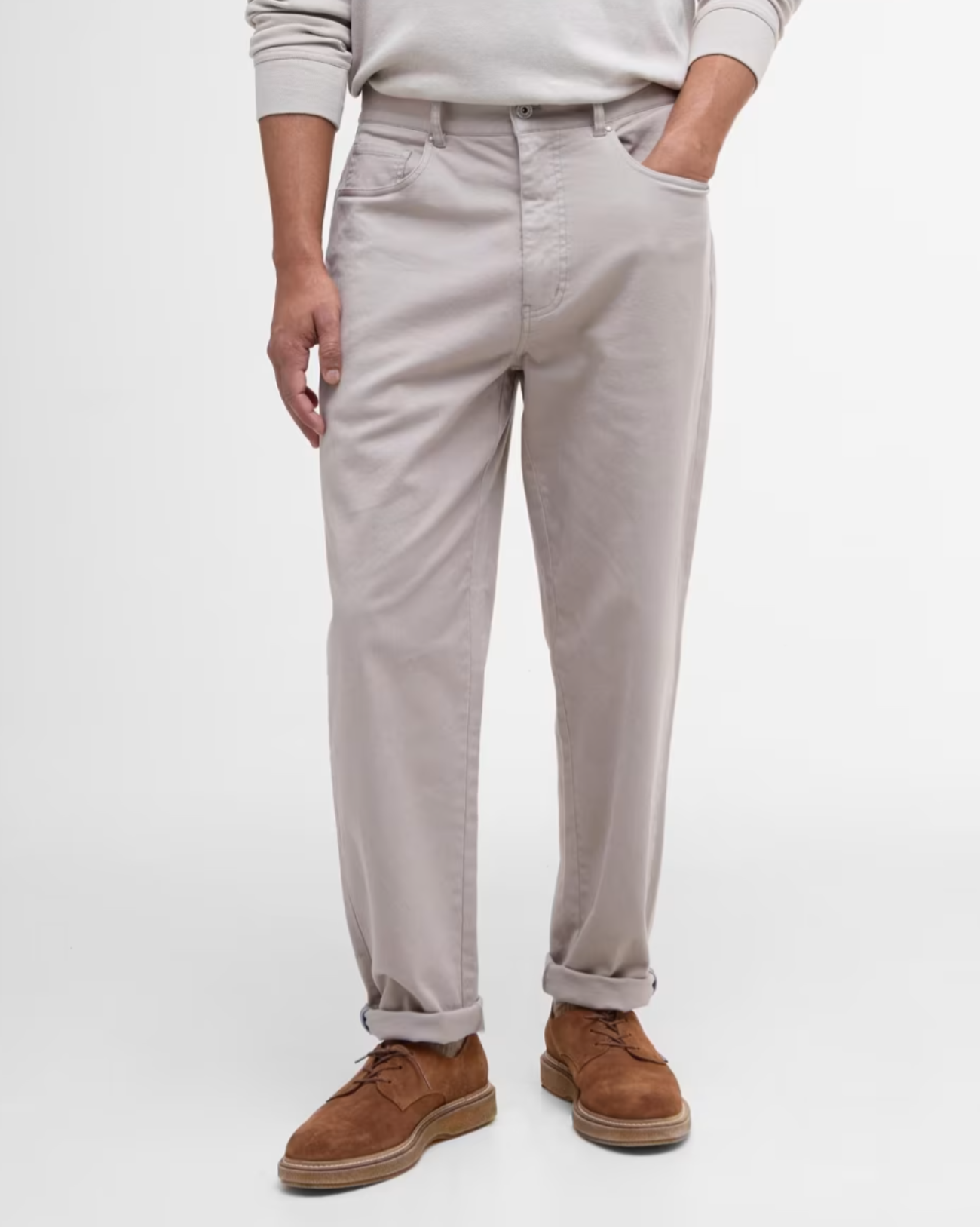 Washed Stretch Twill Regular Fit Trouser