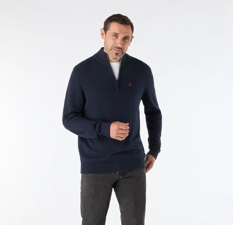 1/4 Zip Neck Knitted Sweater