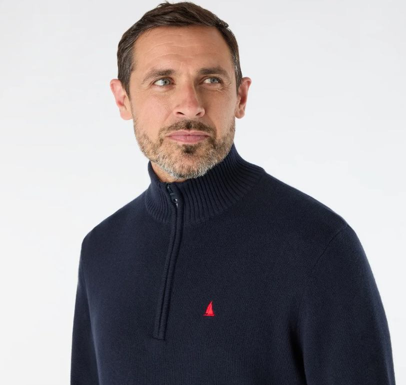 1/4 Zip Neck Knitted Sweater