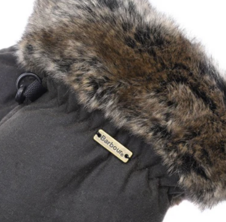 Wax with Fur Trim Mittens