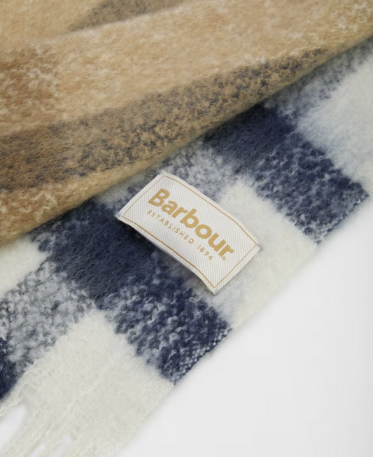 Barbour Isla Tartan Boucle Scarf Hessian Tartan