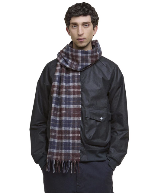 Barbour Tartan Lambswool Scarf Midnight Tartan