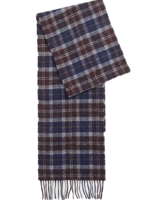 Barbour Tartan Lambswool Scarf Midnight Tartan
