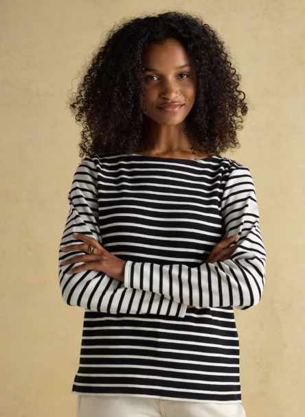 Harbour Black / Cream Stripe Breton Top