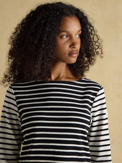 Harbour Black / Cream Stripe Breton Top
