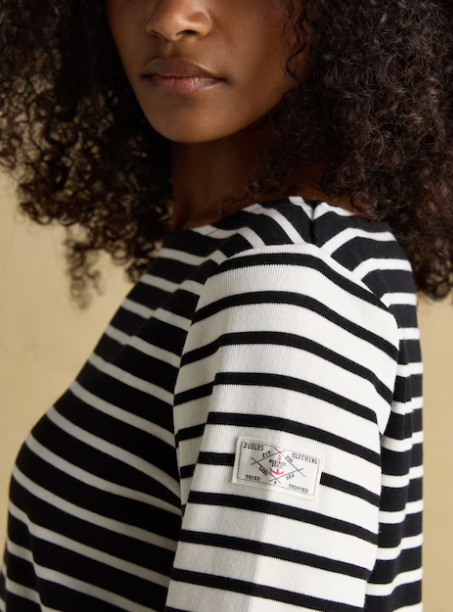 Harbour Black / Cream Stripe Breton Top