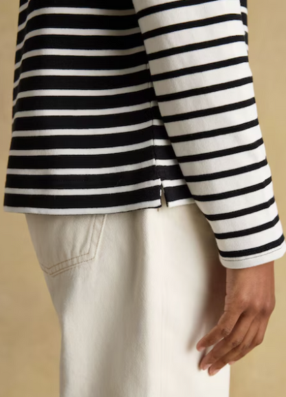 Harbour Black / Cream Stripe Breton Top