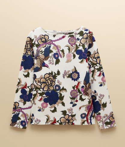 Harbour Cream Bird Printed Top