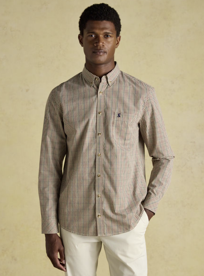 Poplin Brown Gingham Shirt
