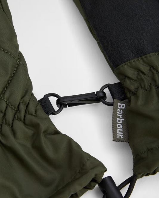 Barbour Joni Waterproof Quilted Gloves Forest