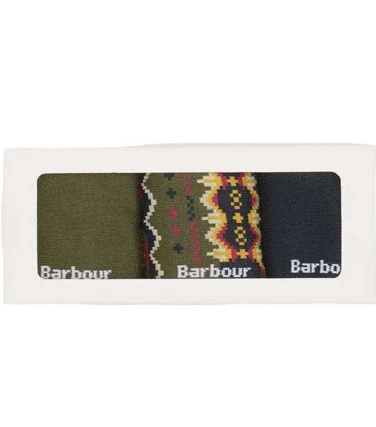 Barbour Case Fair Isle Sock Gift Box Classic Tartan