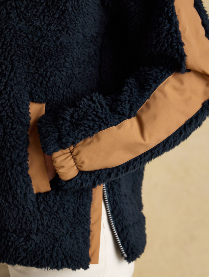 Tilly Navy Quarter Zip Borg Fleece