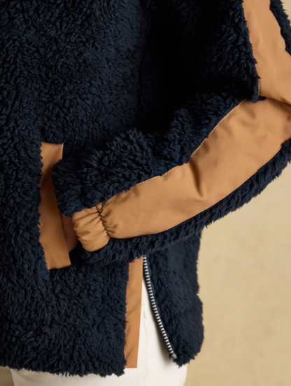 Tilly Navy Quarter Zip Borg Fleece