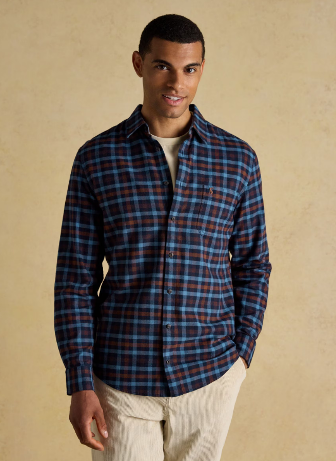 Brown & Navy Check Shirt
