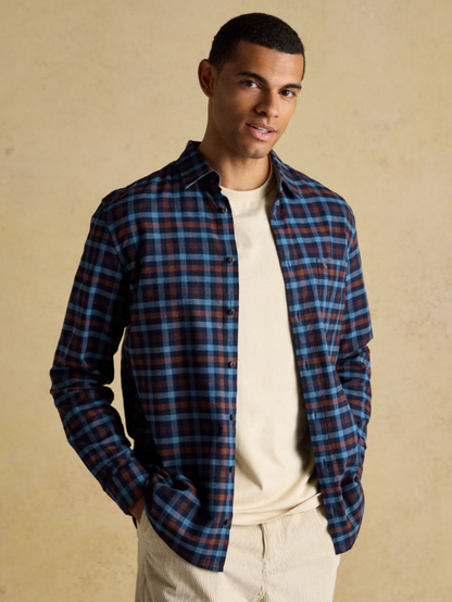 Brown & Navy Check Shirt