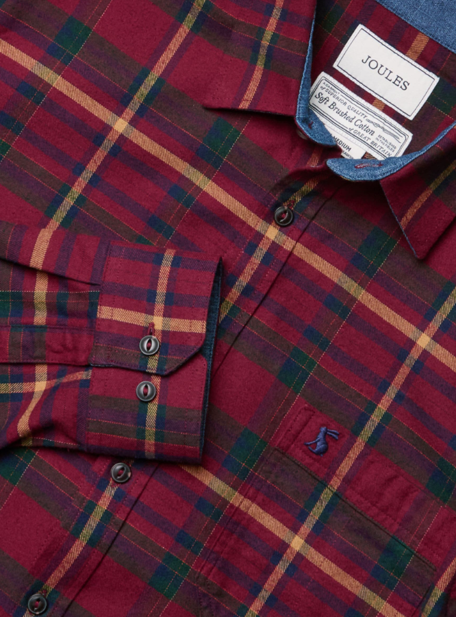 Burgundy Red Check Shirt