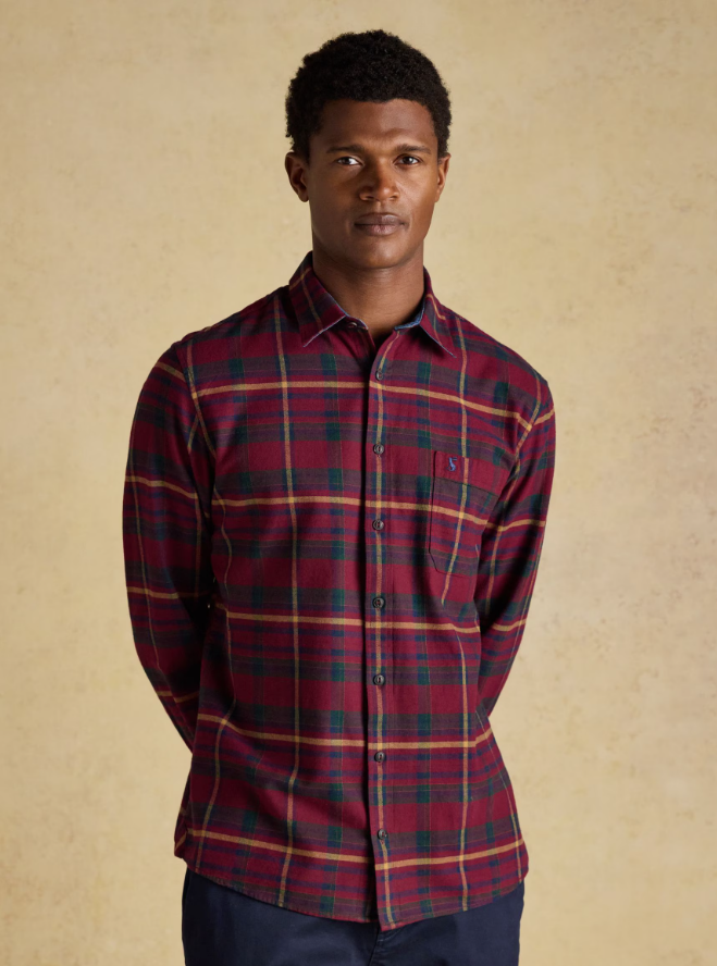 Burgundy Red Check Shirt