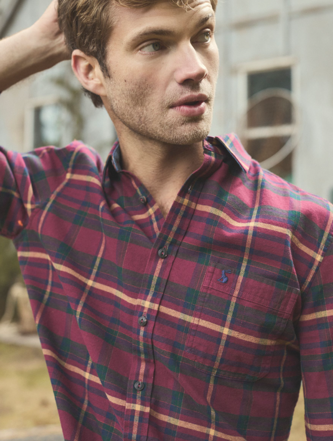 Burgundy Red Check Shirt