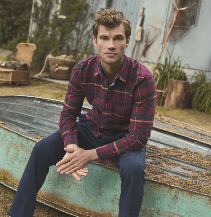 Burgundy Red Check Shirt