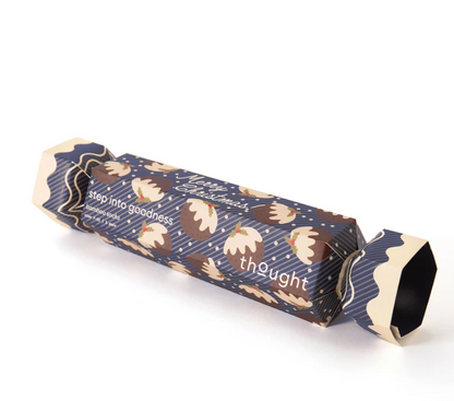 Mens Christmas Pudding Bamboo Cracker Gift Box Of Two Socks