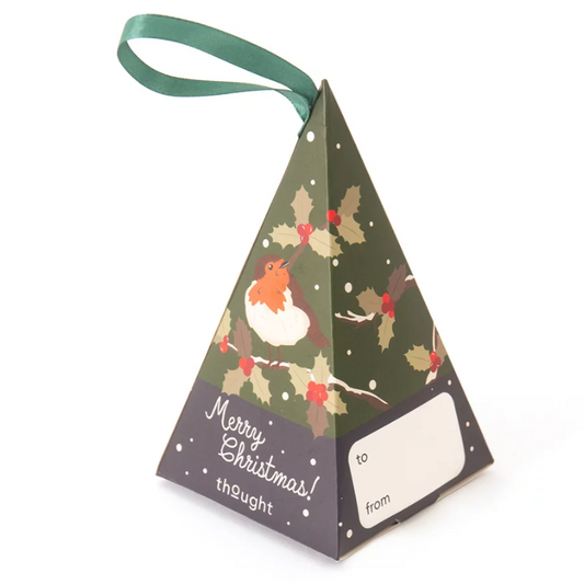 Men's Christmas Tree Robin Socks Hanging Gift Box