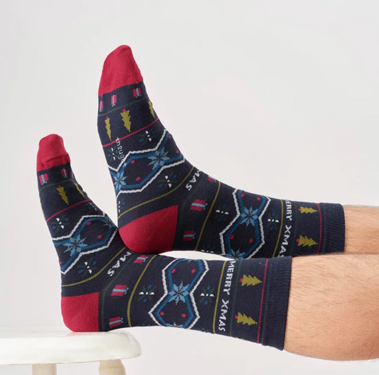 Thought Socks Merry Christmas Hanging Jumper Socks