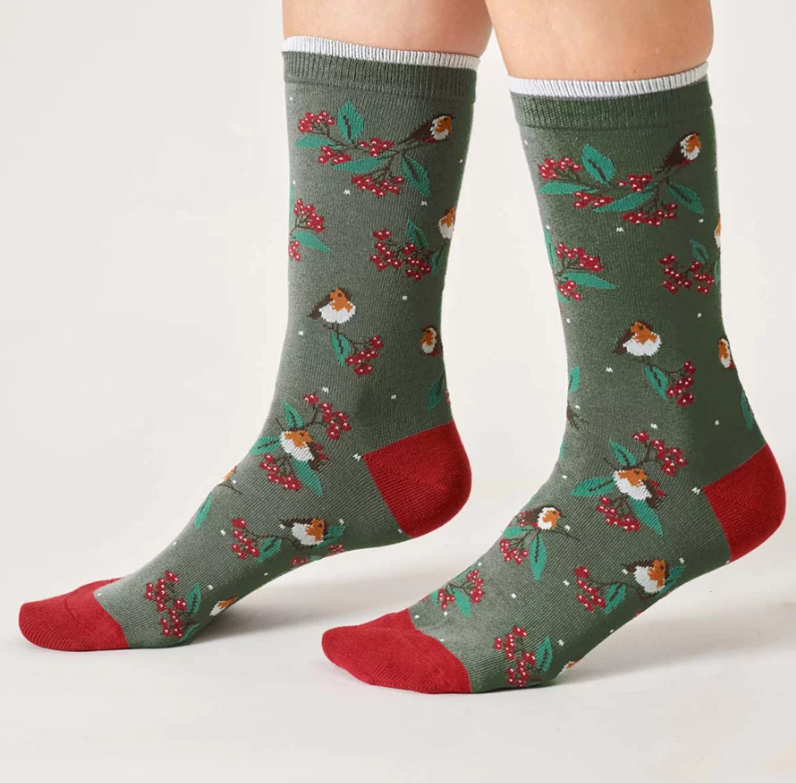 Women's Christmas Tree Socks Hanging Gift Box