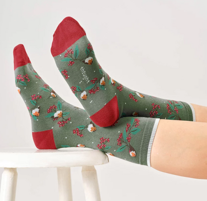 Women's Christmas Tree Socks Hanging Gift Box