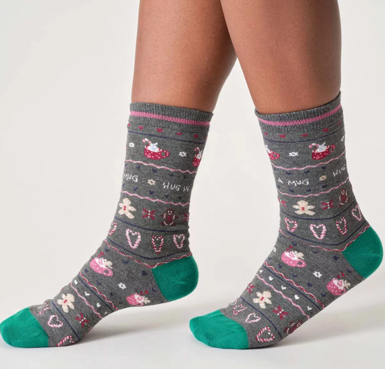 Women's Christmas Jumper Socks Hanging Gift