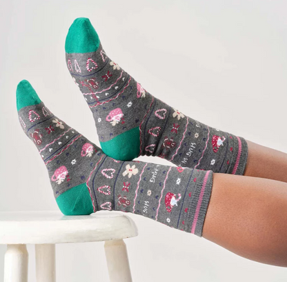 Women's Christmas Jumper Socks Hanging Gift