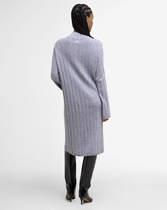 Barbour Sophia Knitted Midi Dress Grey