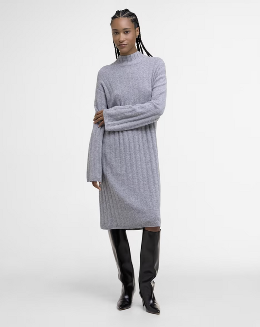 Barbour Sophia Knitted Midi Dress Grey