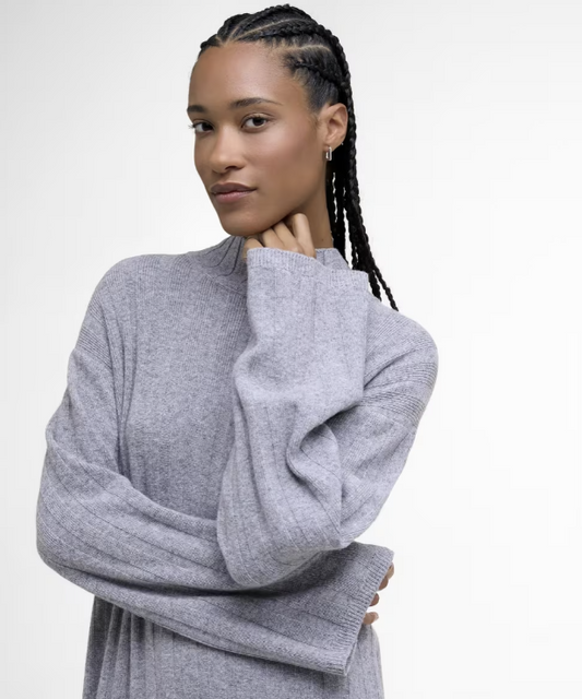 Barbour Sophia Knitted Midi Dress Grey