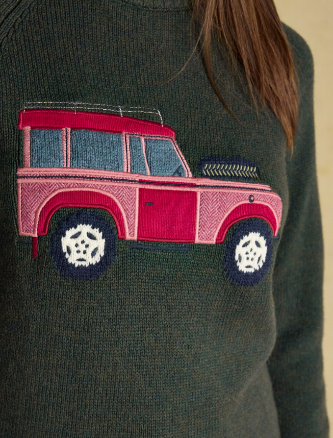 Rutland Green Intarsia 4x4 Jumper