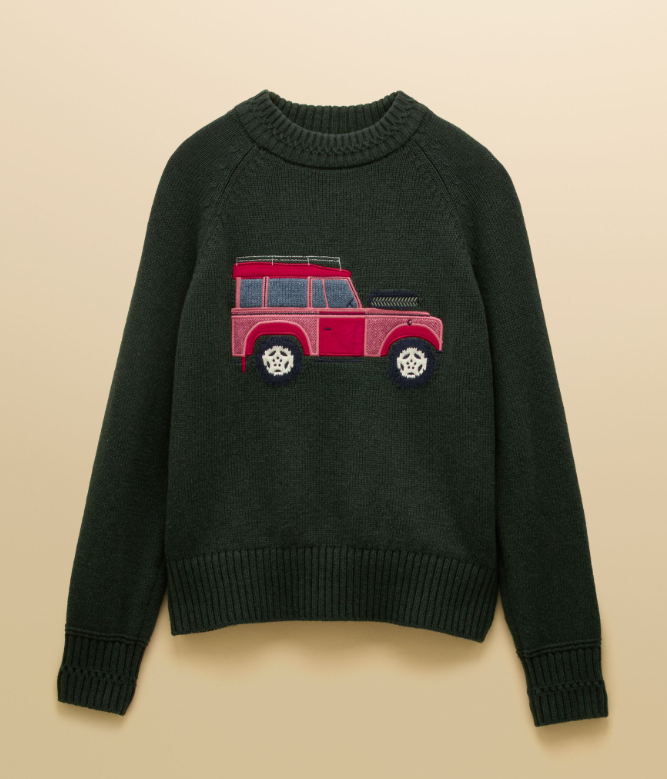 Rutland Green Intarsia 4x4 Jumper