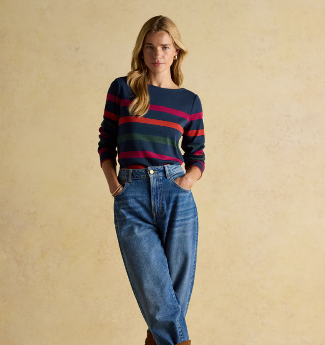 Harbour Navy Stripe Breton Top