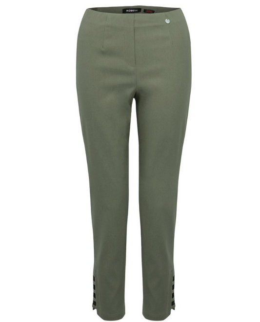 Lena 09 Ankle Grazer Trousers Khaki Green