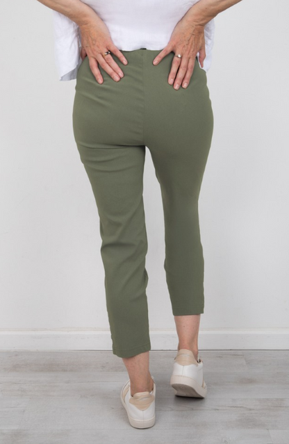 Lena 09 Ankle Grazer Trousers Khaki Green