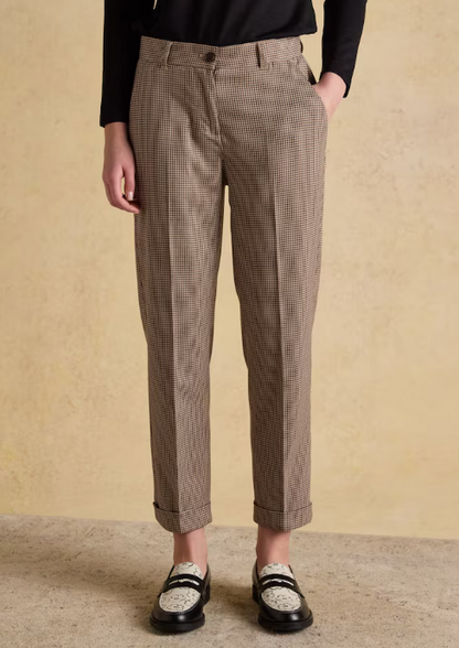 Ada Brown Dogtooth Relaxed Trousers