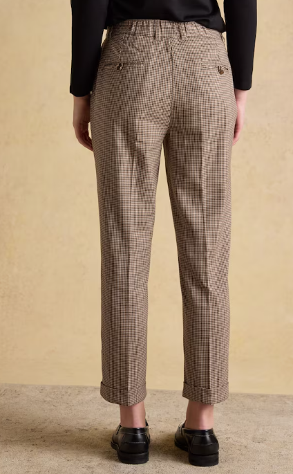 Ada Brown Dogtooth Relaxed Trousers